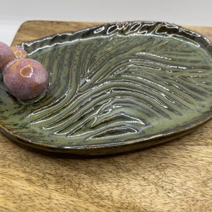 Mushroom Tray, Textured Ceramic Tray, Whimsical, Jewelry Trinket Dish