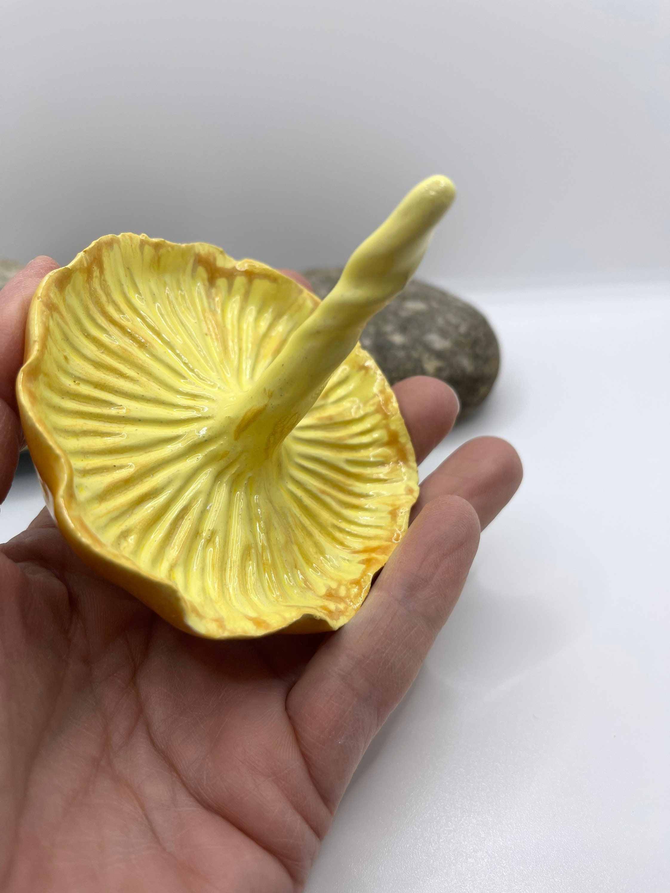Ring Dish Handmade Golden Chanterelle Jewelry Dish Ceramic Home