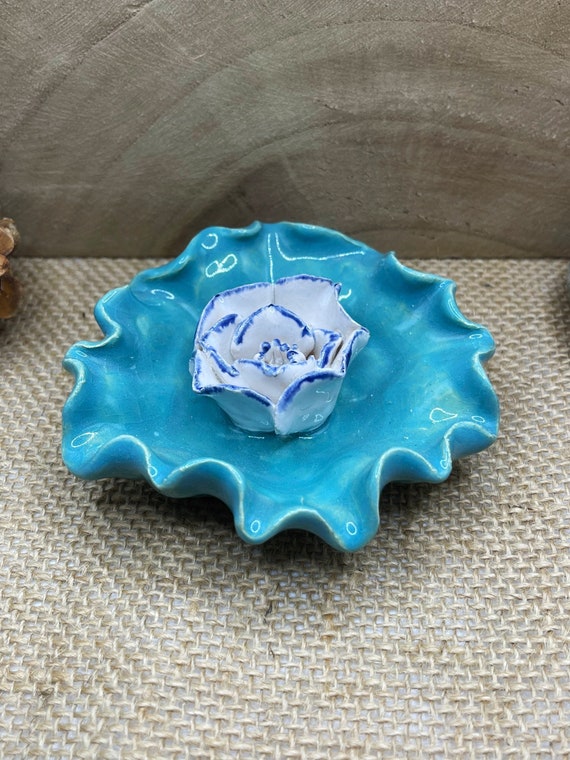 香炉、花香立て、手作り、花柄、陶器製室内装飾 - Etsy 日本