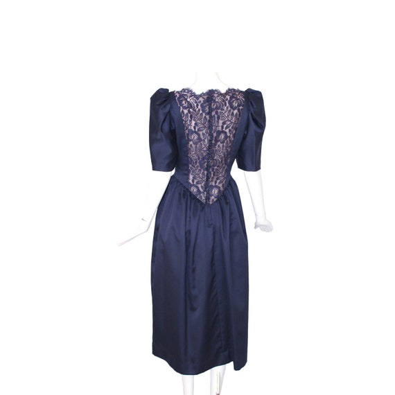 Victor Costa Vintage Navy Ballgown Evening Gown - image 3