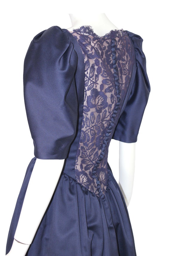 Victor Costa Vintage Navy Ballgown Evening Gown - image 4