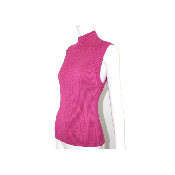 Victor Costa 1970s Ribbed Pink and Metallic Gold S
