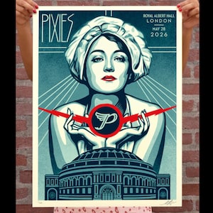 Affiche Signée - Pixies Royal Albert (Blue) - Shepard Fairey (OBEY) - Edition Limitée à 300 exemplaires - Sérigraphie - 2026