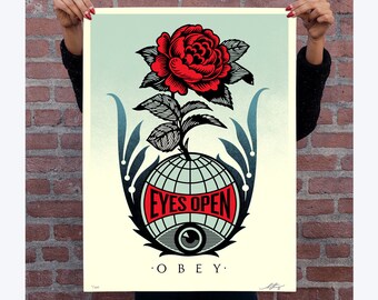 Shepard Fairey Triptych (OBEY) - SIGNED - Obey 3-face Collage