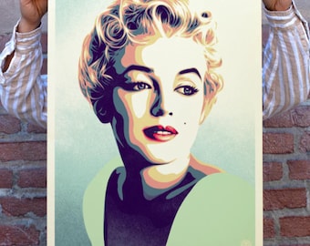 Póster firmado - Marilyn Sunset - Marilyn Monroe - Shepard Fairey (OBEY) - Edición limitada de 500 copias - Serigrafía - 2026