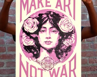 Shepard Fairey (OBEY) Poster - Signed - Make Art Not War - 2025