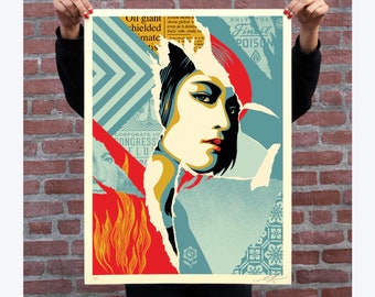 Pôster assinado - Only The Finest Poison - Shepard Fairey (OBEY) - Edição limitada de 550 exemplares - Serigrafia - 2023