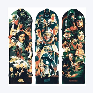 3 Triptych Posters - Star Wars Trilogy - Danny Wilson - Limited Edition of 670 copies - 2020