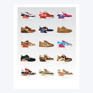 Affiche - Air Max 90's - Smoluk - Sculpture de Sneakers en Carton - Edition Limitée à 35 exemplaires - Digigraphie - 2018