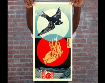 Pôster assinado - Sub-padrão - Shepard Fairey (OBEY) - Edição limitada de 550 exemplares - Serigrafia - 2023