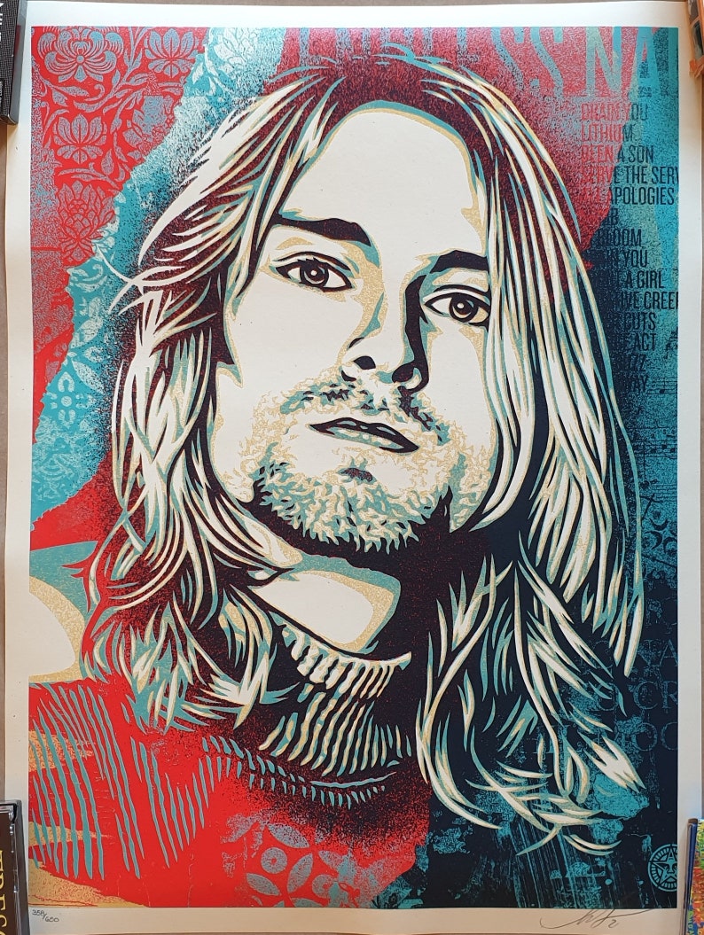 Signed Poster Kurt Cobain Endless Nameless Shepard Etsy