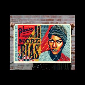 サイン入り大型ポスター - No More Bias - Shepard Fairey (OBEY) - 限定版600部 - リトグラフ - 2021年