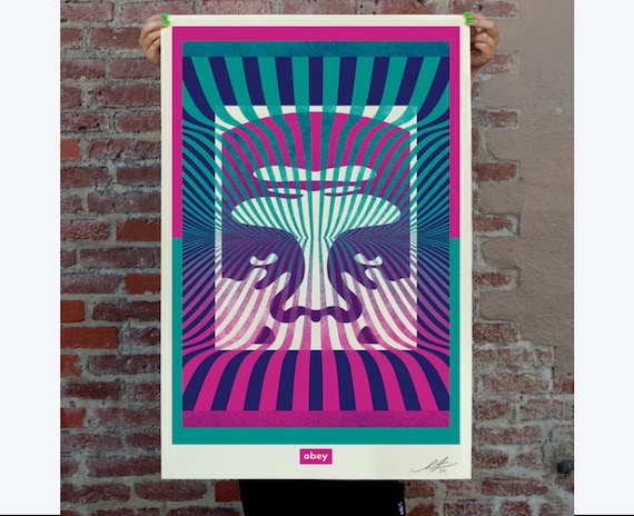 Shepard Fairey Poster (OBEY) - SIGNED - OP Art Icon - 2024 - Open