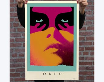 Póster de Shepard Fairey (OBEY) - FIRMADO - Shadowplay - 2024 - Edición abierta de gran formato