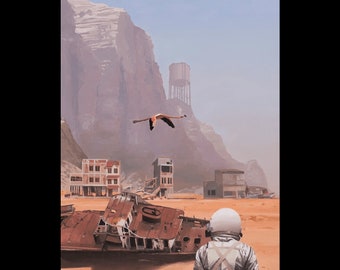 Signed Poster - Flamingo - Scott Listfield - Limited Edition of 50 copies - Digigraphie - 2021