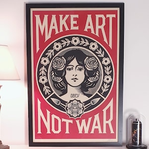 Shepard Fairey (OBEY) Poster - Signed - Make Art Not War - 2025 - Open Edition Large Format