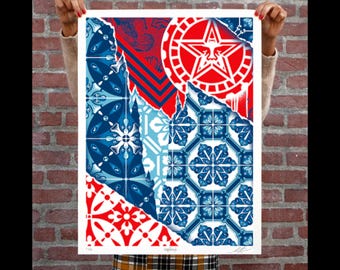 Affiche Signée - Frequency - Shepard Fairey (OBEY) & ADD FUEL - Edition Limitée à 500 exemplaires - Sérigraphie - 2026