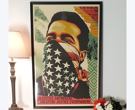 Shepard Fairey Poster (OBEY) - SIGNED - American Rage - 2023 American Rage/Shepard Fairey/オベイ/ポスター