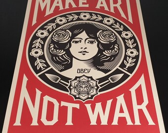 Shepard Fairey Poster (OBEY) - SIGNED - Make Art Not War