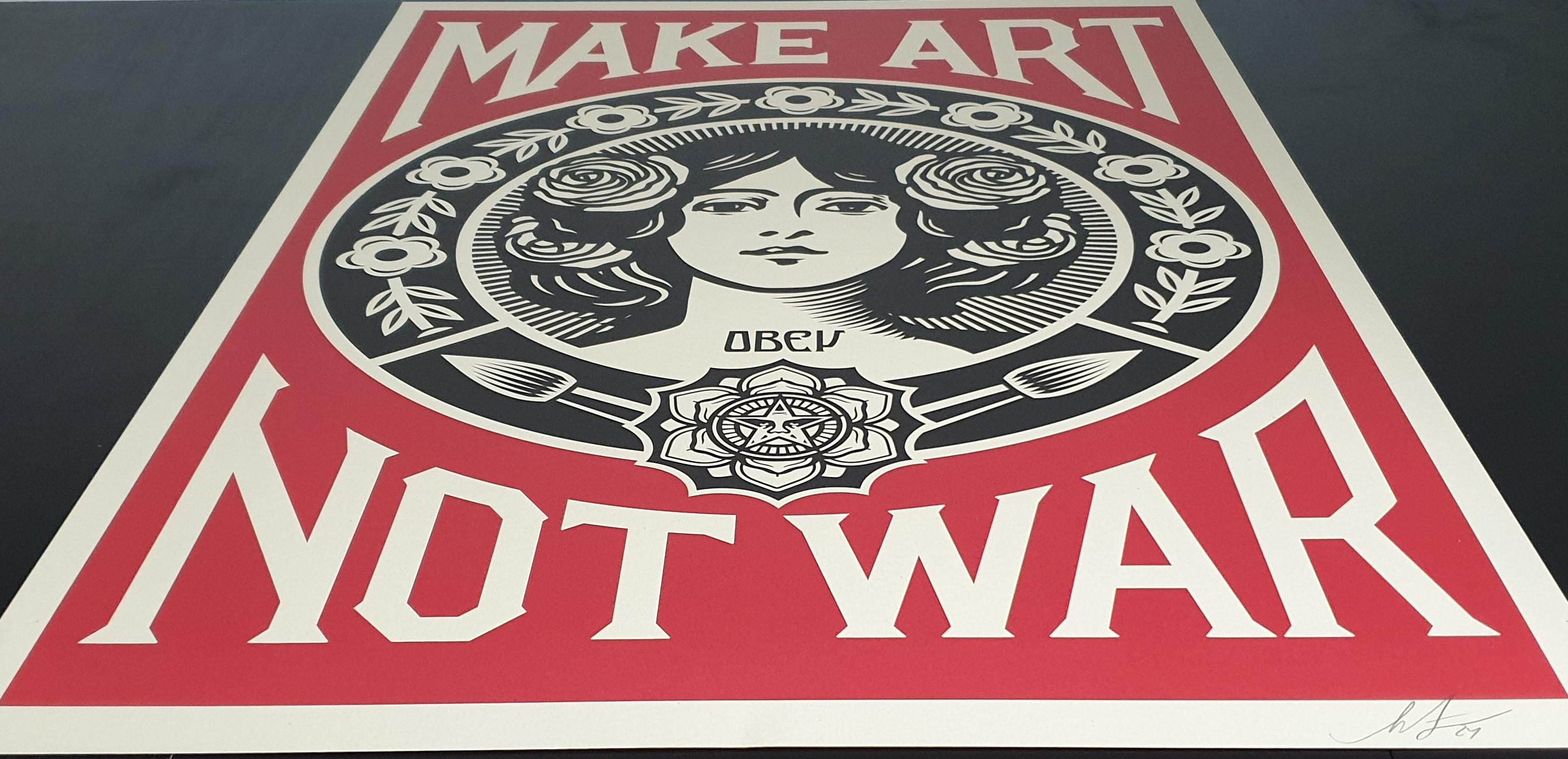 シェパード・フェアリー（OBEY）ポスター - サイン入り - Make Art Not