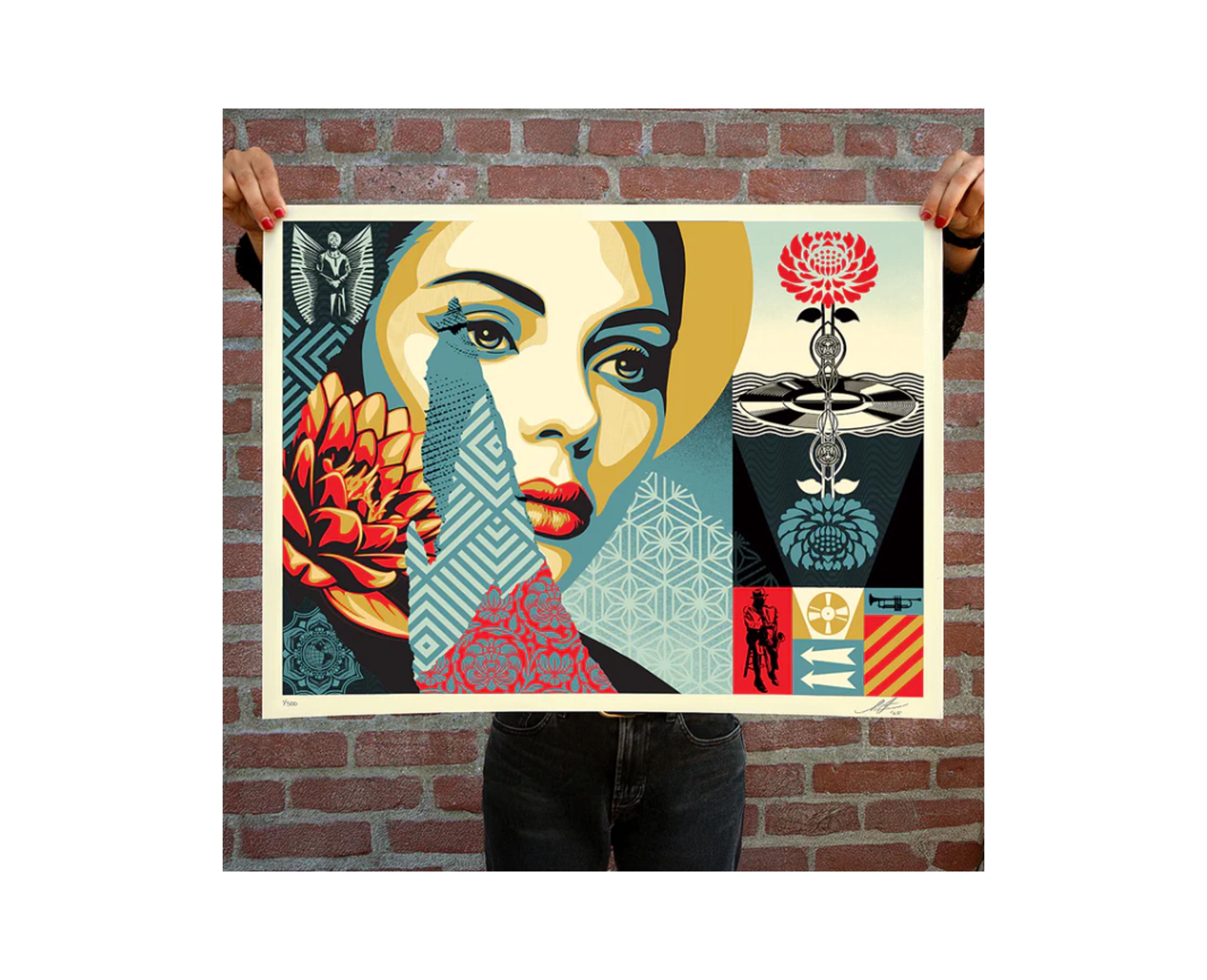 Shepard Fairey (OBEY) (1970) - A Cracked Icon Letterpress - auction