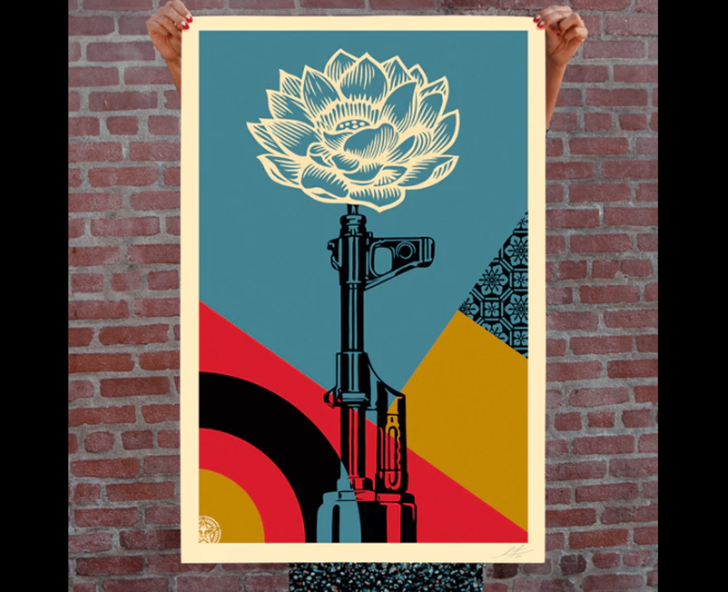 Shepard Fairey Poster (OBEY) - SIGNED - AK47 Lotus - 2024 Shepard Fairey Poster (OBEY) - SIGNED - AK47 Lotus - 2024