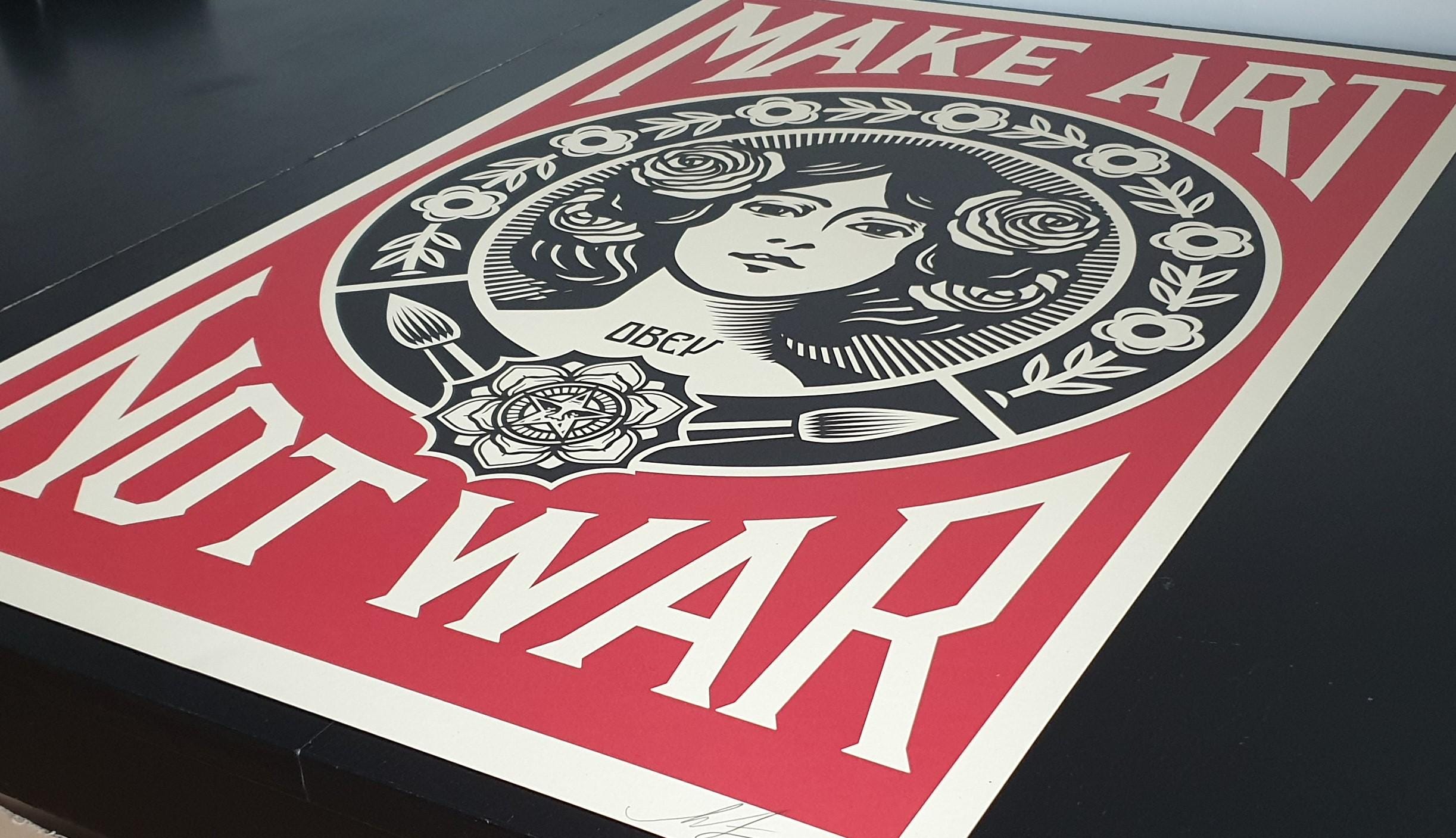 Shepard Fairey (OBEY) Poster - Signed - Make Art Not War - 2025
