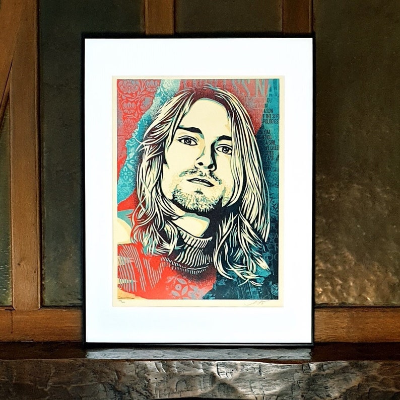 Signed Poster Kurt Cobain Endless Nameless Shepard Etsy