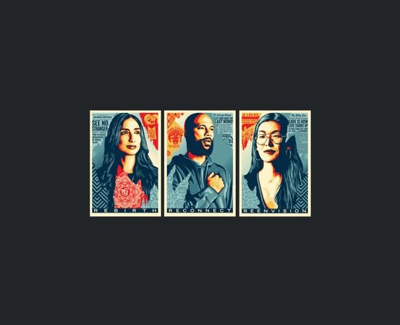 Set of 3 Signed Posters - the Reframe - Shepard Fairey (OBEY