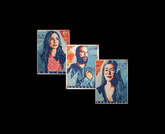 【新品】OBEY 3-FACE SIGNED POSTER SET OBEY 3-FACE COLLAGE Signed Offset Lithograph Set – OBEY GIANT