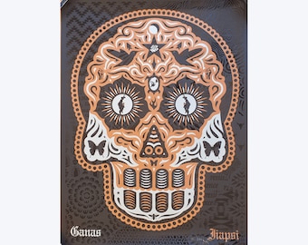 Signed Poster - Yaqui Day of The Dead Copper & Silver - Ernesto Yerena - Artist Proof - Screenprint - 2020