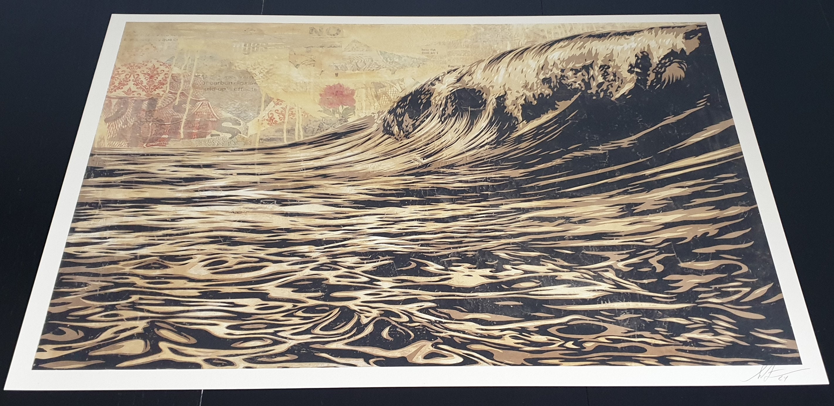 Dark Wave/Shepard Fairey 手書きサイン入り(オベイ)額装済ポスター