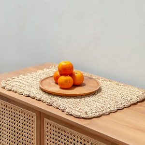Placemat (Set of 2, 4 or 6) 50x30 cm Rectangular Boho Table Mat KUARA Woven from Raffia