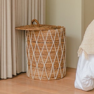 Laundry Basket with Lid KISA made from Banana Fibre