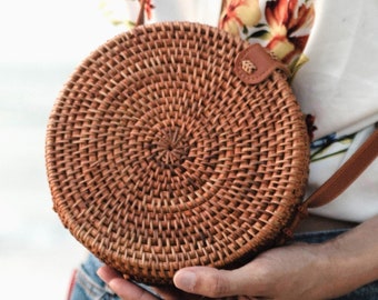 Cross Body Bag | Bali Bag SENJA (brown) Made of Rattan
