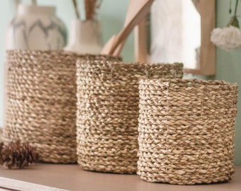 Plant Basket | Decorative Basket | Storage Basket BHINNEKA made from Seagrass (3 sizes)