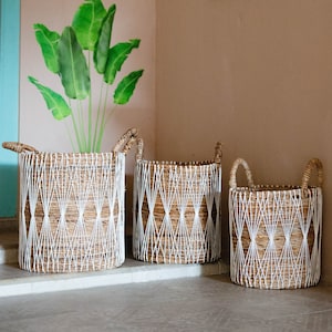 Laundry Basket Plant Basket Storage Basket MANDURO made of Banana Fibre 3 sizes image 2