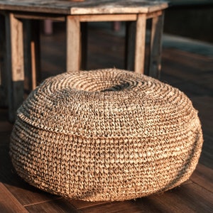 Pouf Beanbag TELU made of Raffia 2 sizes image 1