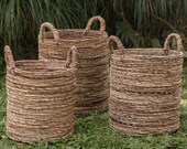 Laundry Basket Plant Basket Storage Basket SYAILENDRA made from Banana Fibre (3 sizes)