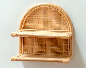 Rattan Wall Shelf 30x30 cm Hanging Small Shelf TIASA beige