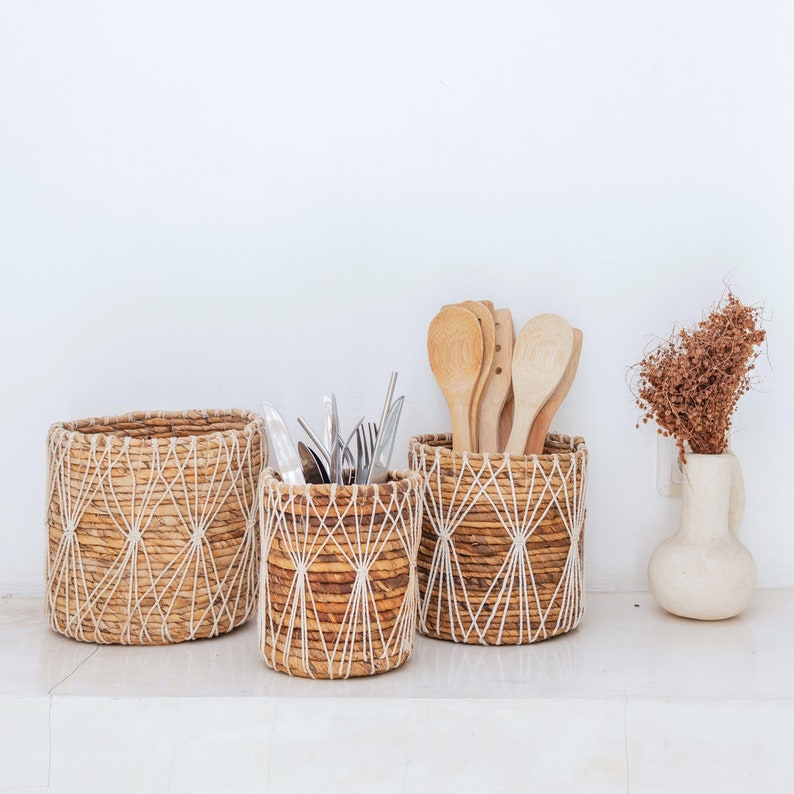 Plant Basket Storage Basket MUKO made from Banana Fibre 3 sizes image 1