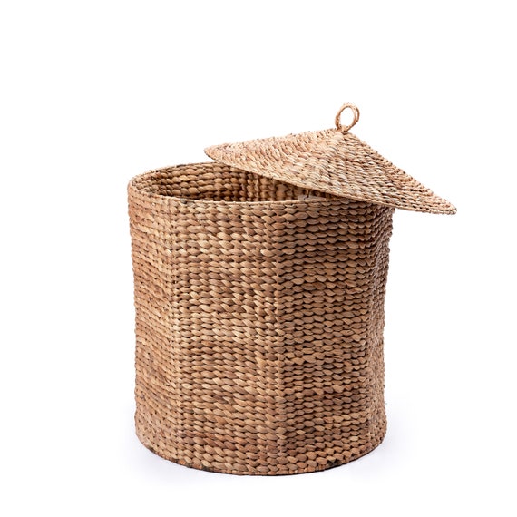 Chunky Round Water hyacinth Baskets Storage Logs Toys Laundry 3 sizes 