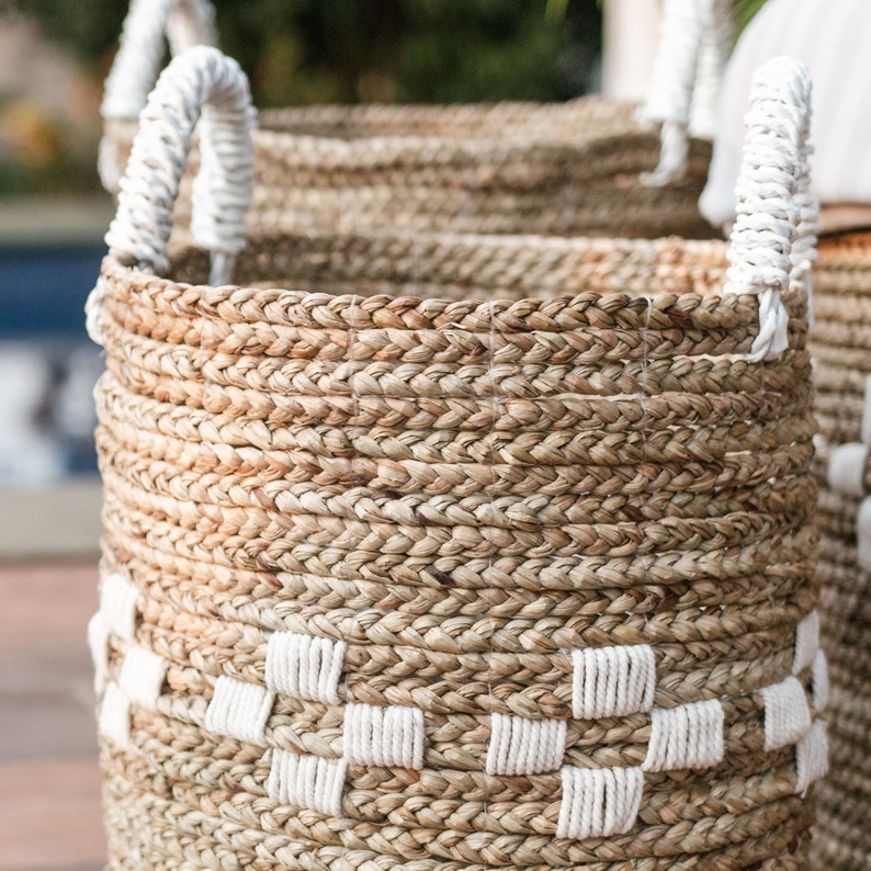 Seagarss Rope Round Seagrass Basket With Cross Pattern LAWANG Made From Seagrass (3 ...