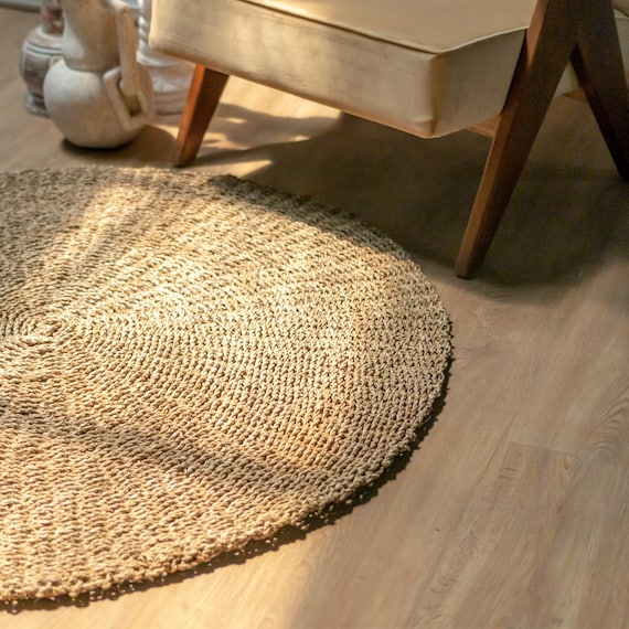 large round natural seagrass floor rugs