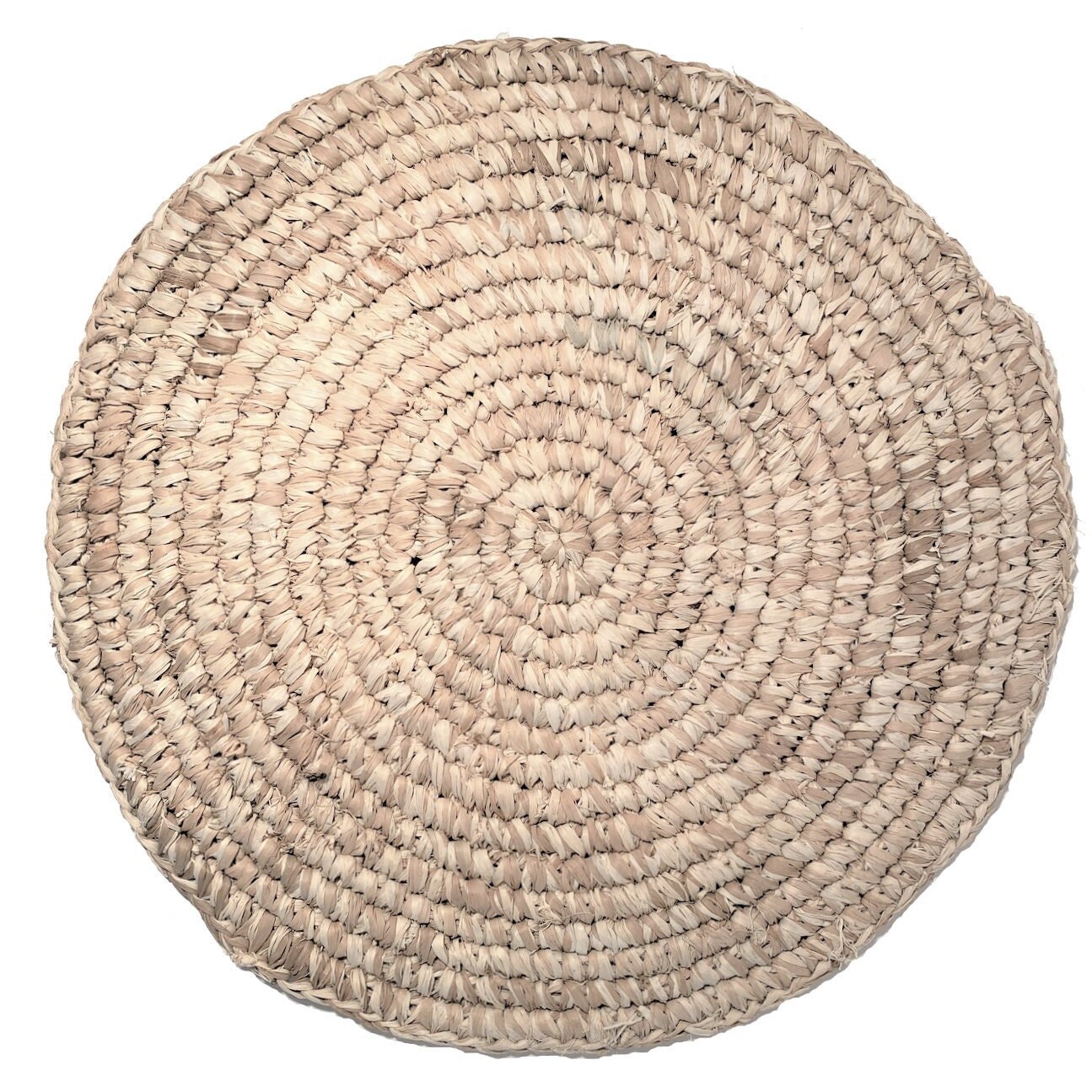 Water hyacinth placemats, round woven - 35cm diameter » Variant Name: 4  pieces, Color: Natural