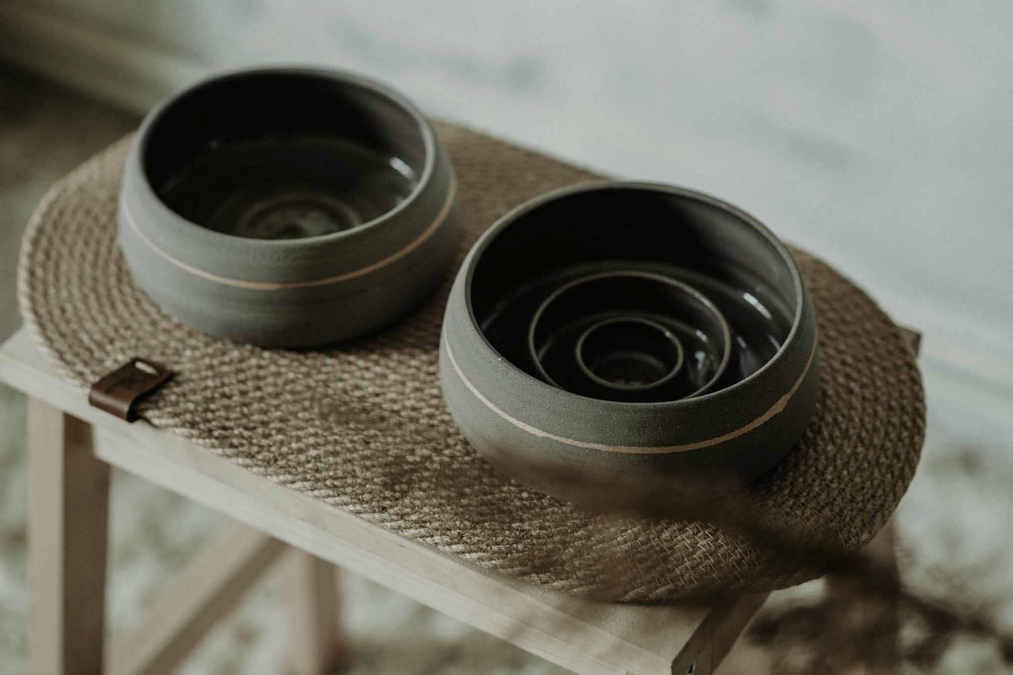 Ceramic Slow Feeder Dog Bowl. Pottery Dog Food Bowl. Slow Feed Dog Bowl. Modern Custom Slow Feeder Pet Bowl. Medium or Large Slow Feeder Etsy