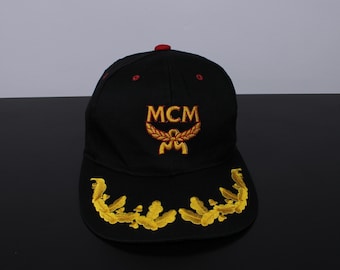 Mcm cap men hat rare vintage black rare one size