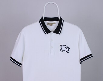 Polo Burberry vintage logo L algodón blanco