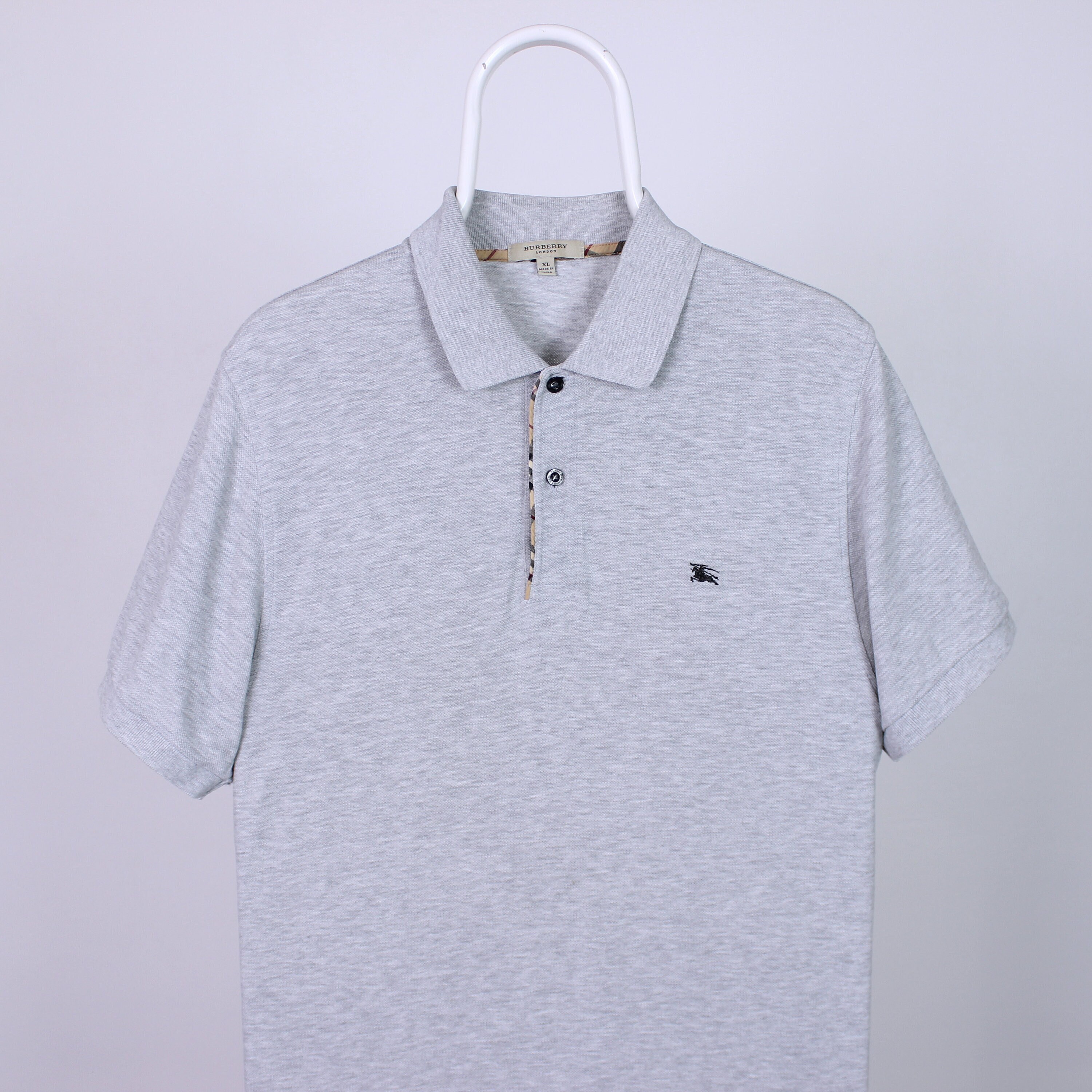 Buy Burberry Polo Shirt L XL Gray Cotton Vintage Online in India Etsy