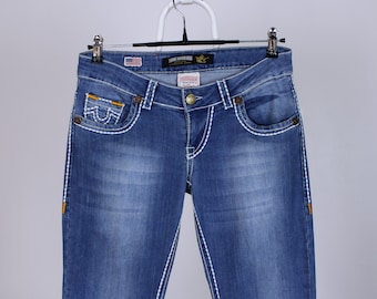 Jean en denim vintage True Religion fabriqué aux États-Unis